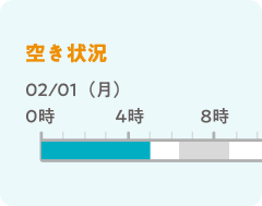空き状況をひと目でチェック